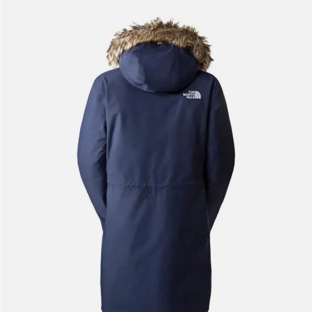 The North Face Navy Puffer Coat with Fur Hood